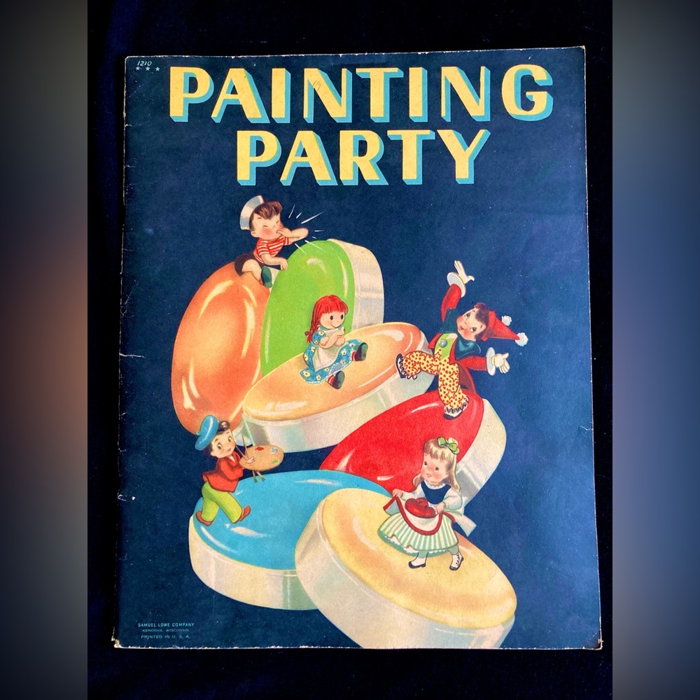 Vintage 1940’s~50’s coloring activity book Rare & fun cover